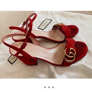 GUCCI Leather Mid-heel Sandal